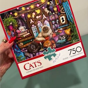Buffalo Cats Puzzle - Colorful Evening Tea and Tales